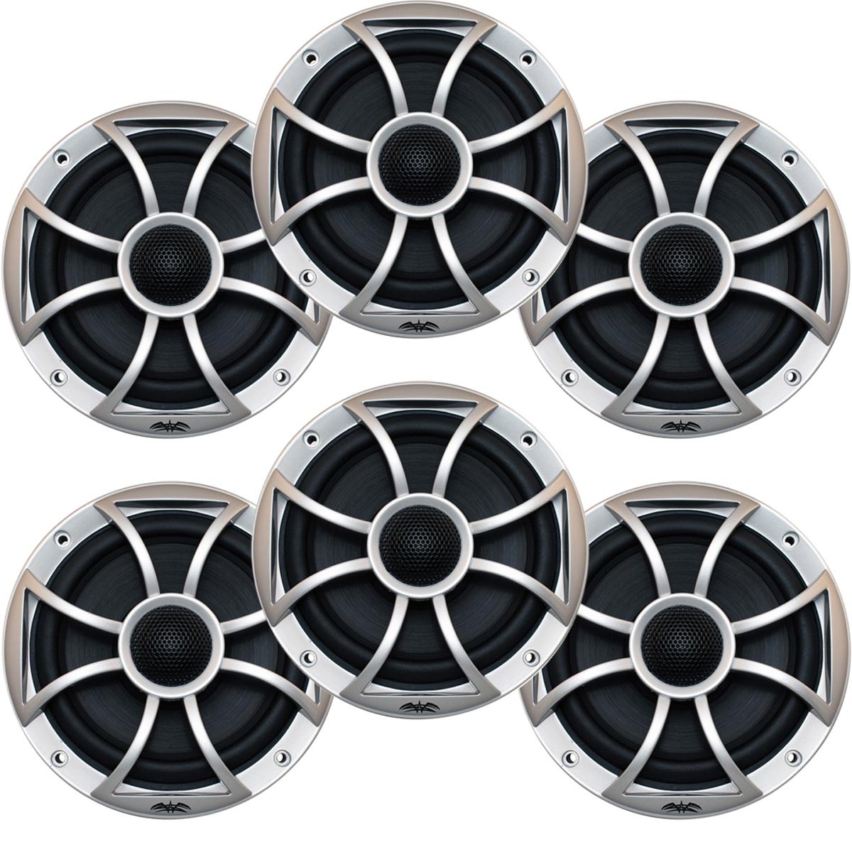Wet Sounds Marine Bundle 3 pair of XS 65i Black cone Silver Grill 6.5\