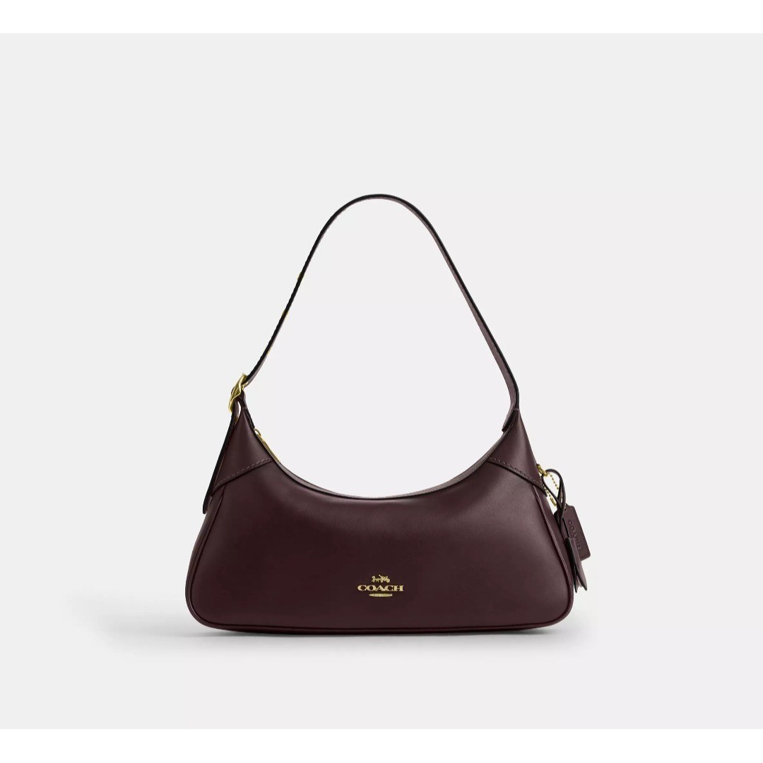 COACH Ella Small Shoulder Bag Smooth Leather CDV35 IMXAL Espresso Auth New
