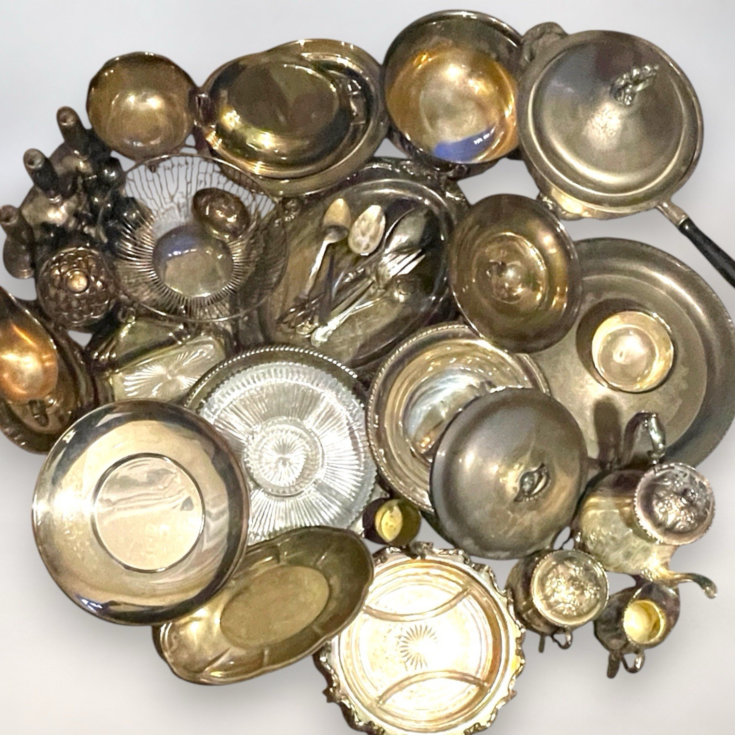 Vintage Silverplate Serving Lot 60+ Pc Wallace Gorham Oneida Rogers Punch Cups
