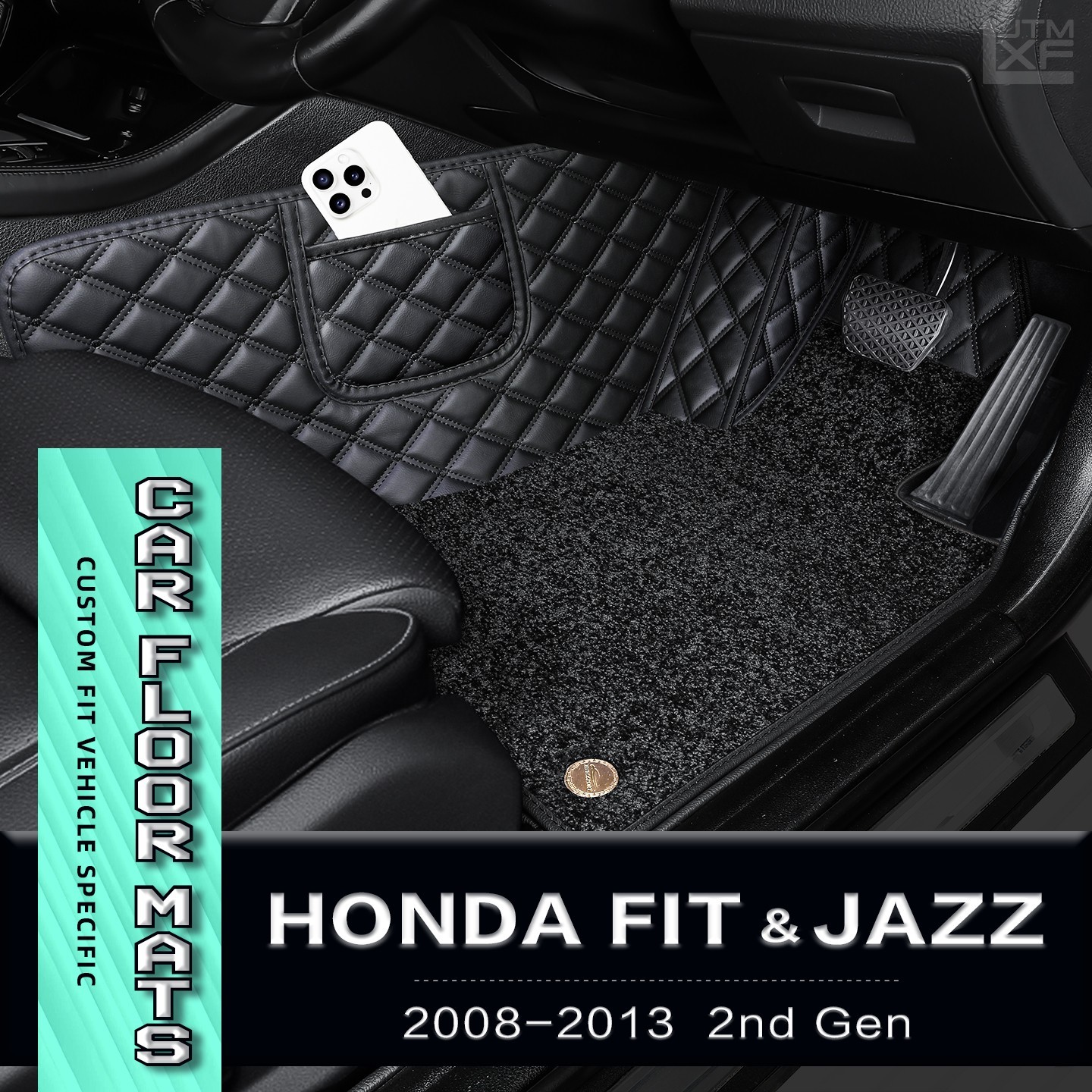 Custom‑Fit Full‑surround Car Floor Mats For Honda Fit & Jazz 2nd Gen 2008-2013
