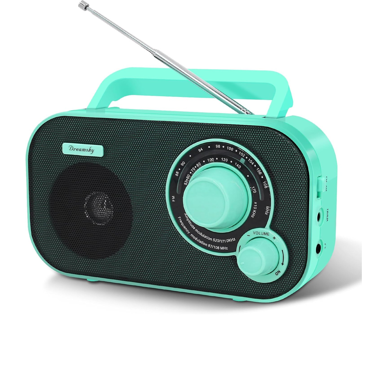 Portable AM FM Radio with Loud Speaker and Earphone Jack Battery or AC Powered