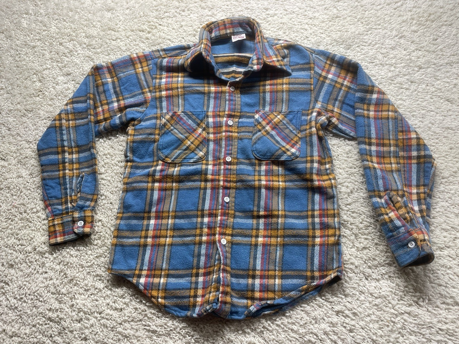 Vintage JC Penney\'s Big Mac Plaid Cotton Distressed Flannel Shirt Sanforized M Vintage JC Penney\'s Big Mac Plaid Cotton Distressed Flannel Shirt Sanforized M