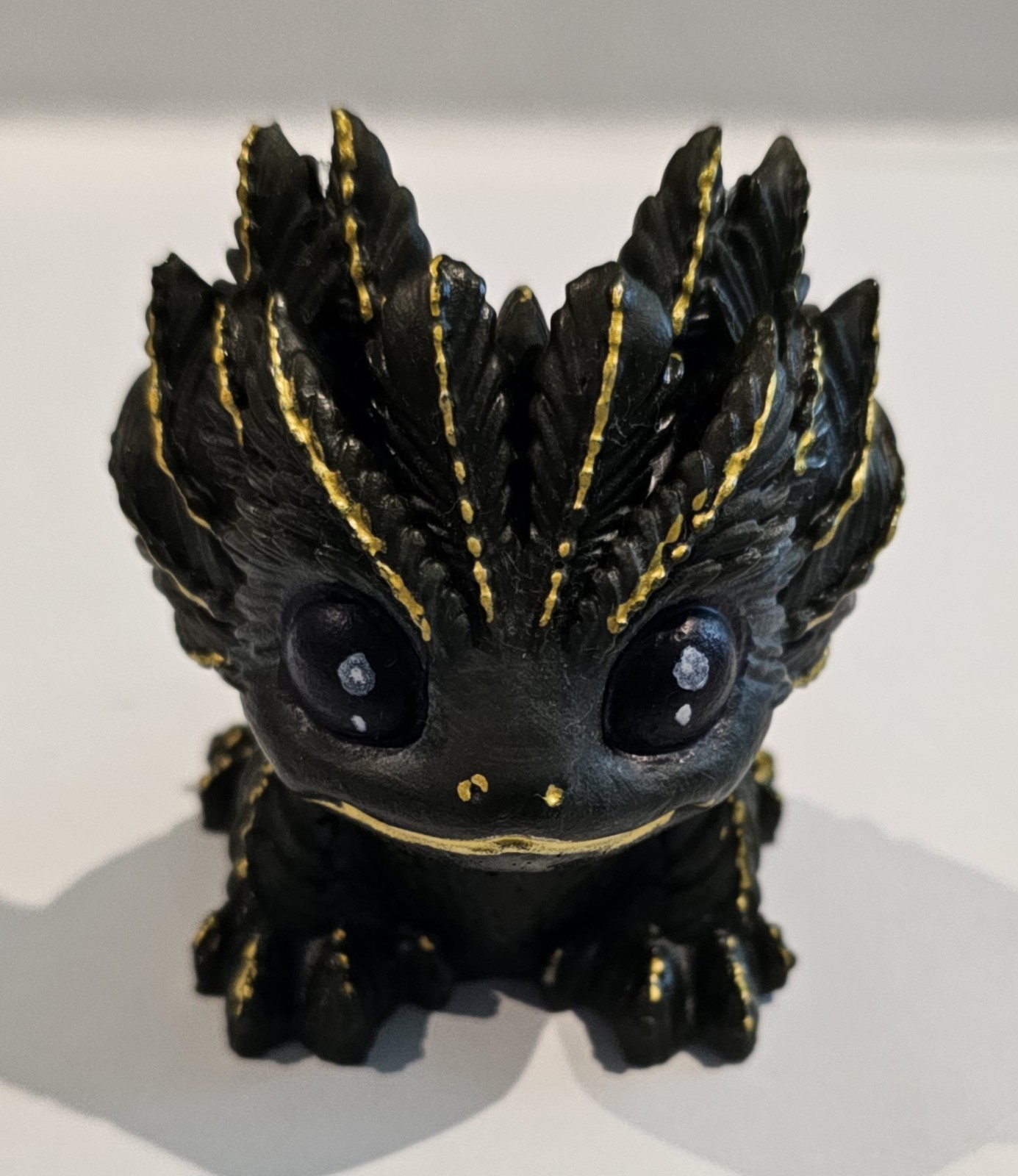  Baby Axol Dragons, Resin  Dark Green and Gold