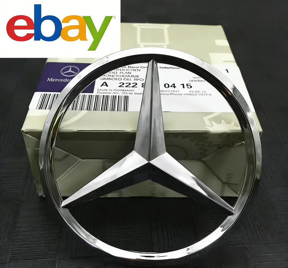 New For Mercedes-Benz Chrome Star Trunk Badge Emblem 3.54in / 90MM Sliver