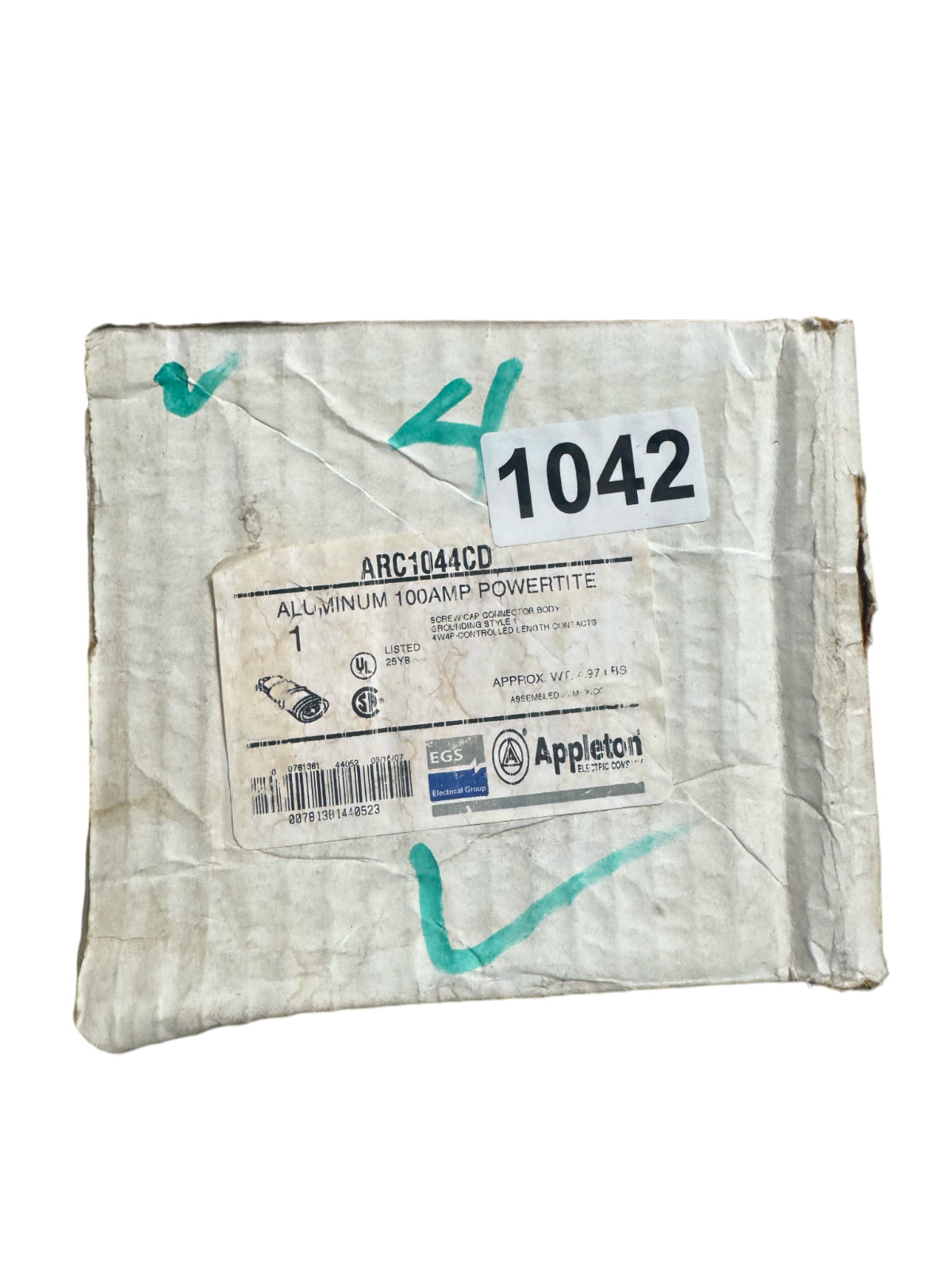 NEW Appleton ARC1044CD Powertite 100 Amp 600VAC/250VDC 4-Pole 4-Wire Connector NEW Appleton ARC1044CD Powertite 100 Amp 600VAC/250VDC 4-Pole 4-Wire Connector