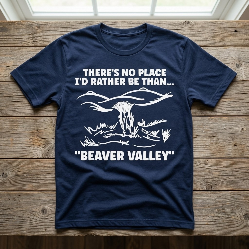 Theres No Place I'd Rather Be Beaver Valley Funny Adult T-Shirt  navy