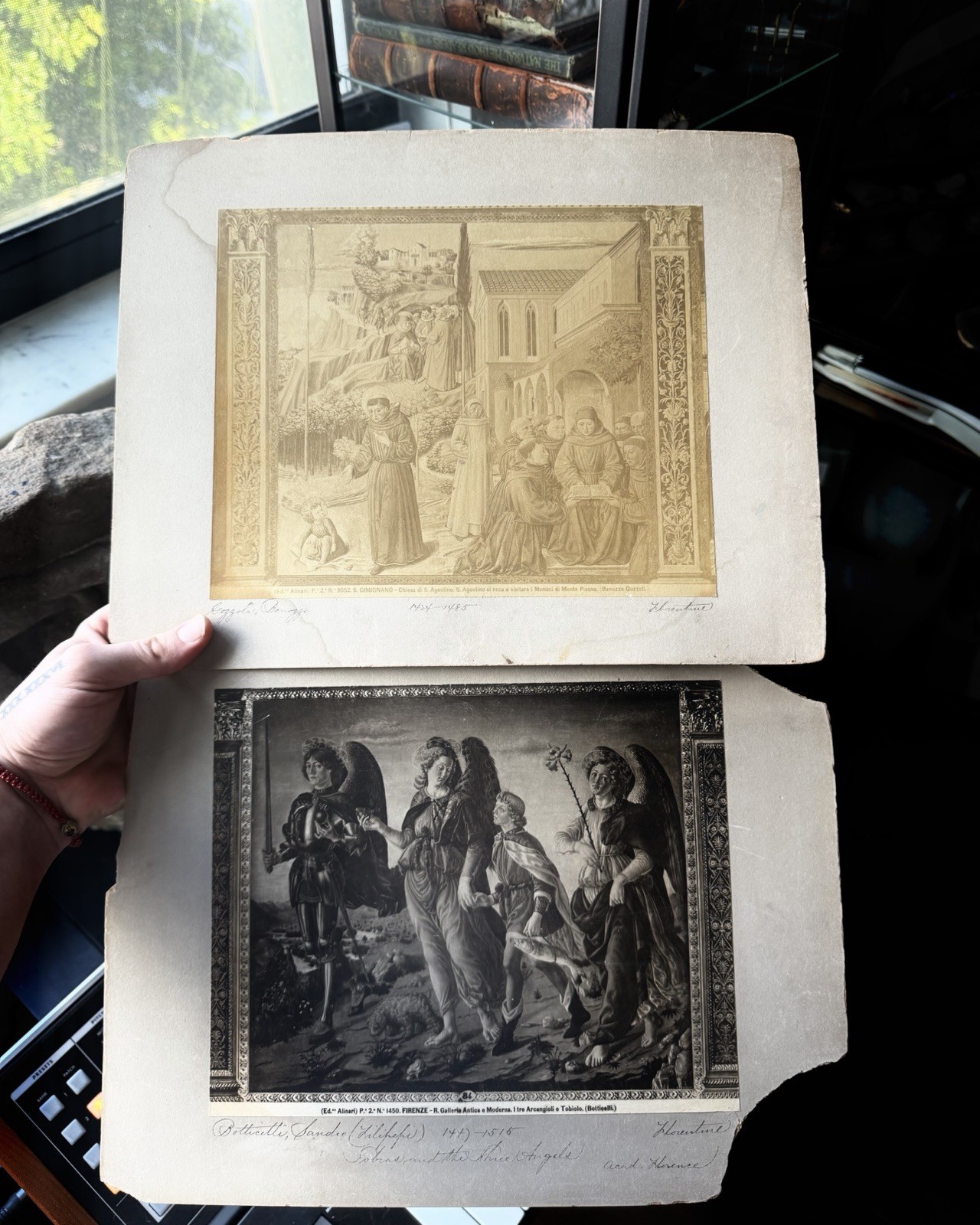 2 Antique 19th C. Fratelli Alinari Photos Botticini Gozzoli Cleveland Art School