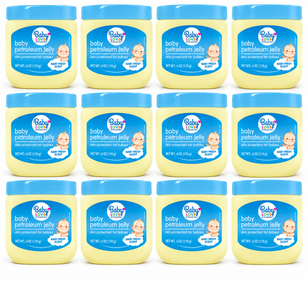 Baby Petroleum Jelly Baby Love Fresh Scent Skin Protectant 12 Pack 6 Oz,babe car