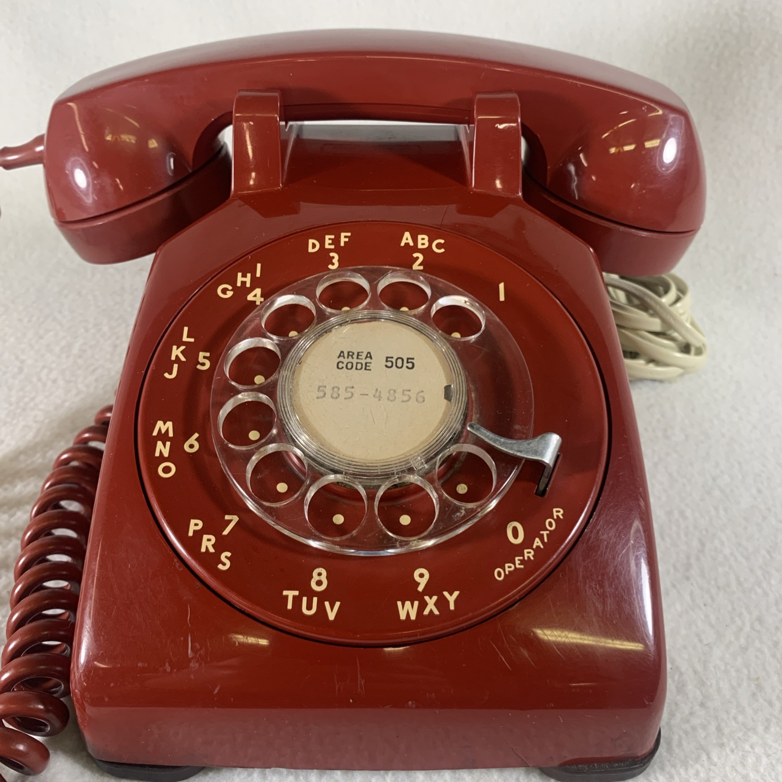 Vintage 1973 Bell System Western Electric Red Rotary Dial Desk Telephone Works Vintage 1973 Bell System Western Electric Red Rotary Dial Desk Telephone Works