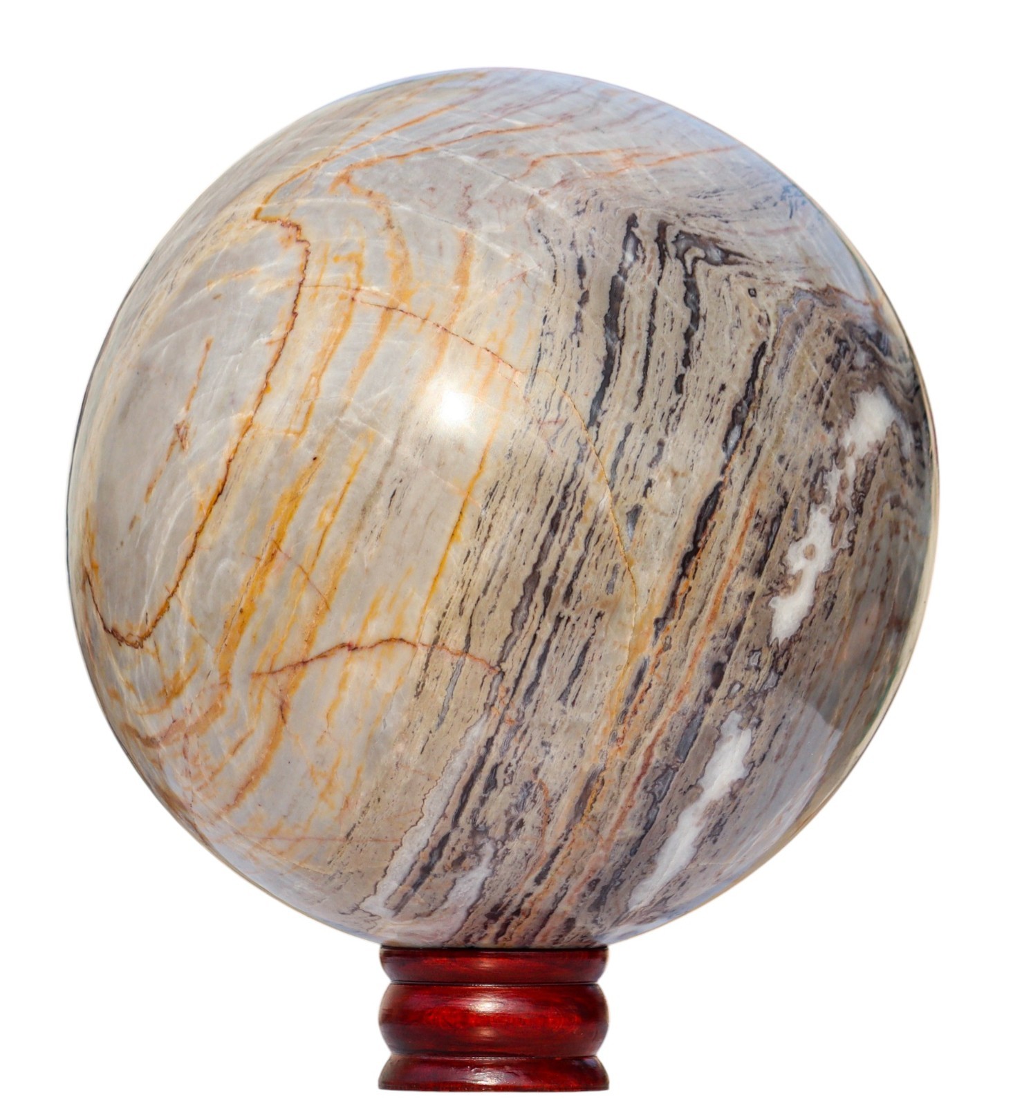 XL 215MM Natural Grey Brecciated Jasper Healing Chakra Metaphysical Sphere