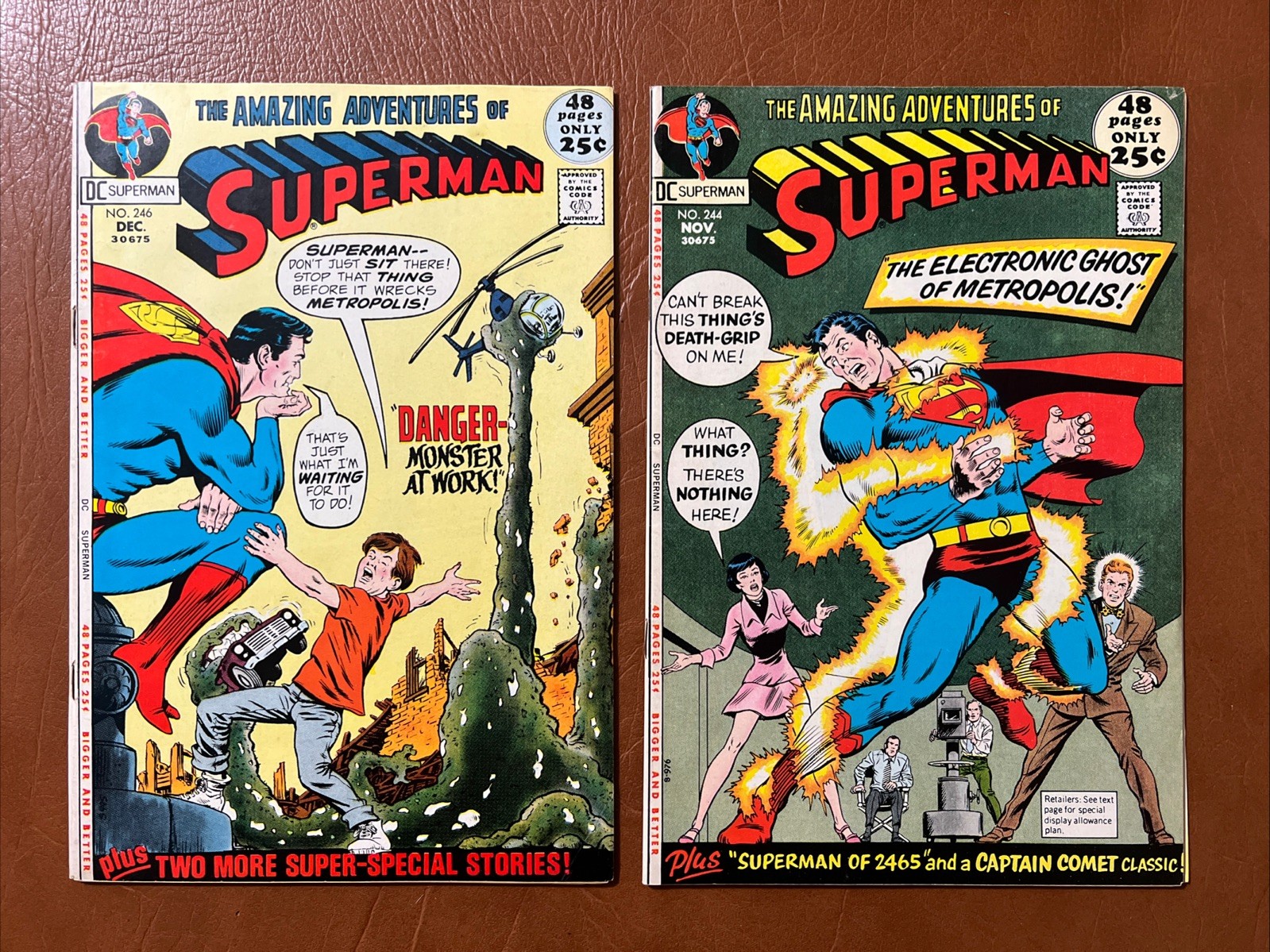 Superman Lot 2: FN+ to VF+ #244 & 246 DC Comics 1971/72 $7 Ship