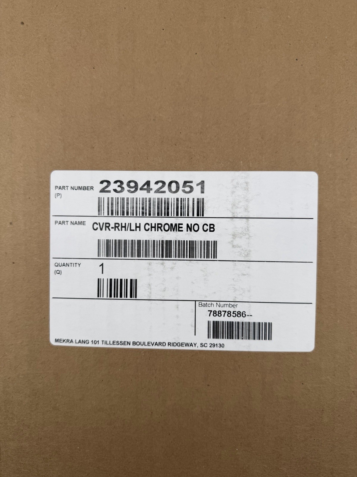 OEM Mack Truck Chrome Mirror Cover RH/LH No CB | MEKRA Lang 23942051