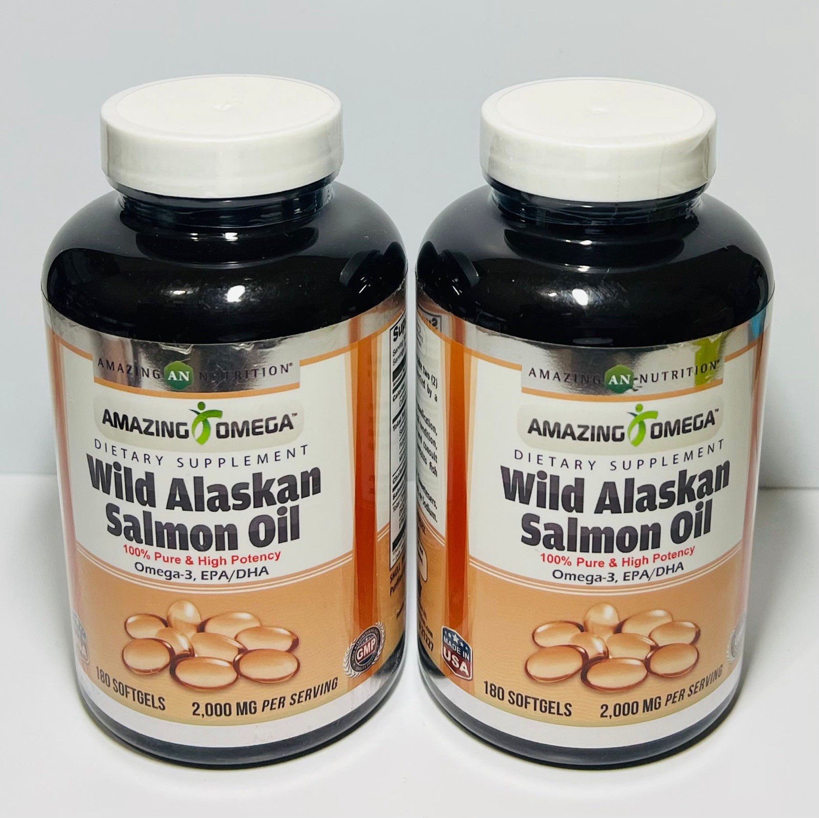 AMAZING OMEGA WILD ALASKAN SALMON OIL 2000MG 360 SOFTGELS 2 PACK
