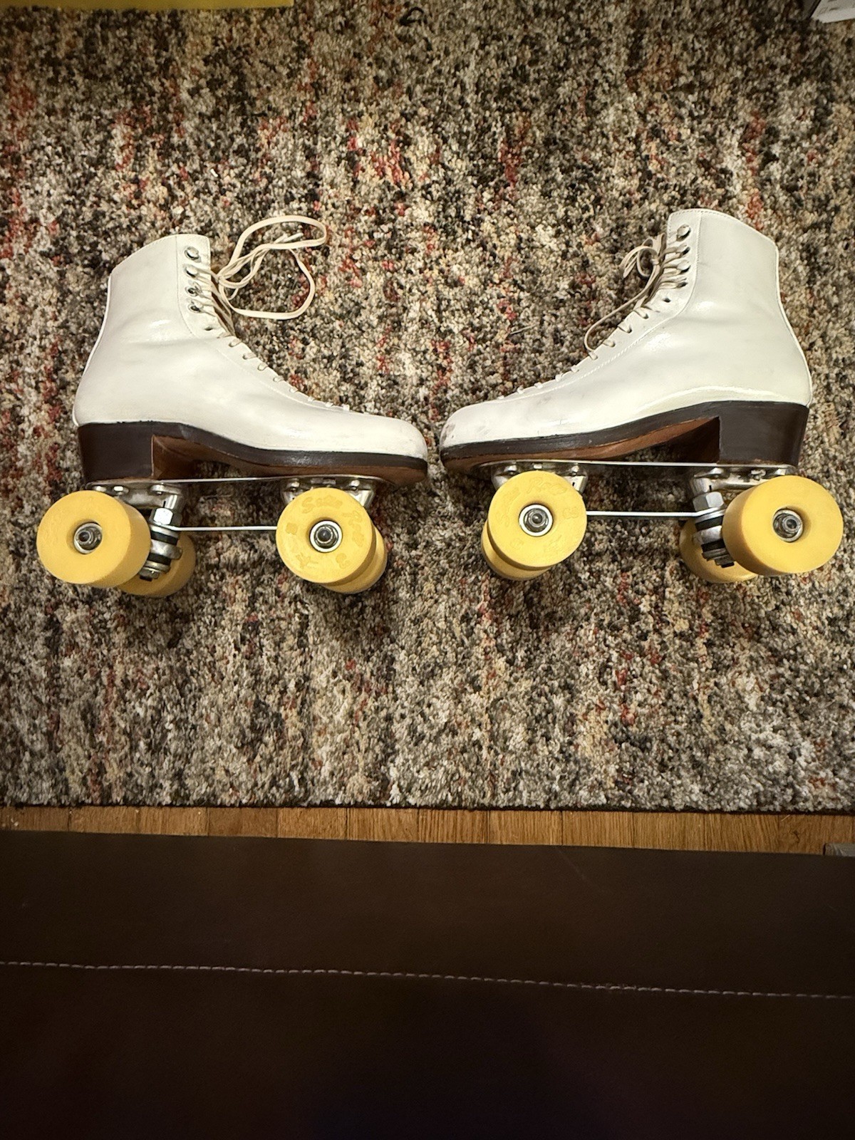 Vintage Oberhamer Roller Skates 7.5C Snyder Skate Co Satin Roll 63 Wheels Case