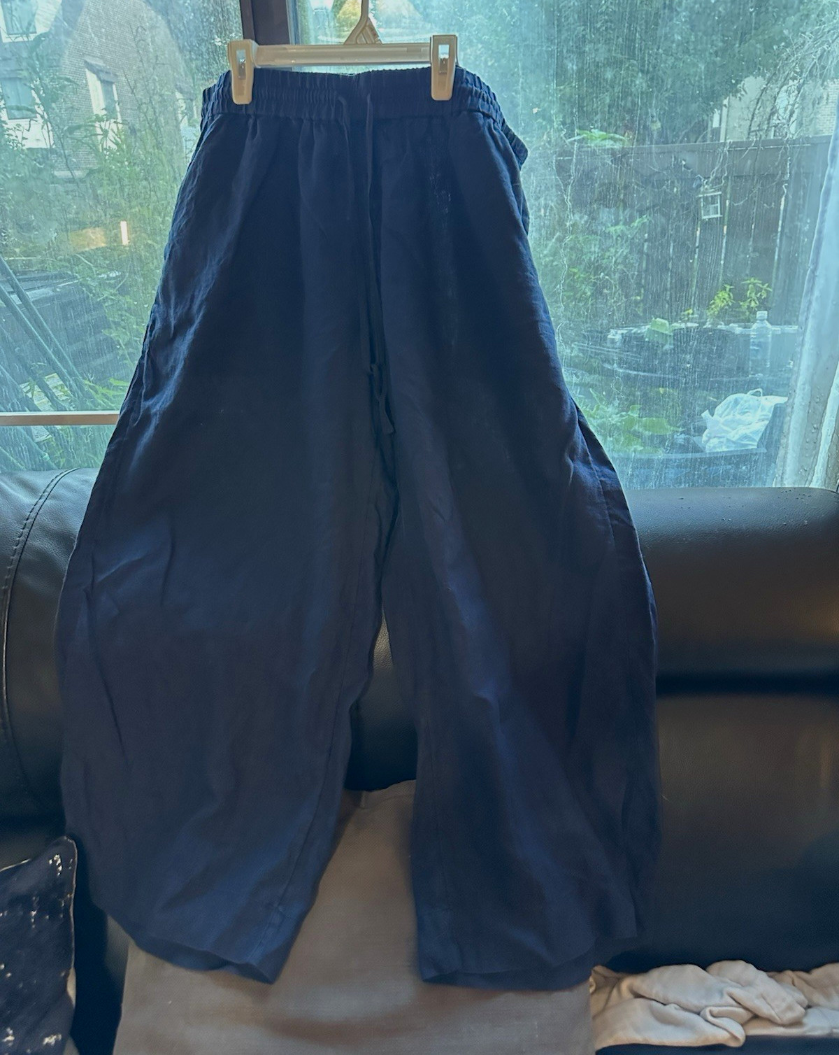 J.Crew Women\'s Navy Solid Wide-Leg Pants Elastic Waist Size XL J.Crew Women\'s Navy Solid Wide-Leg Pants Elastic Waist Size XL
