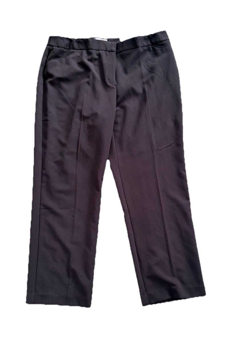 *REDUCED*Chico\'s Women\'s Brown Flat Front Pants 3 Short Polyester Rayon Spandex