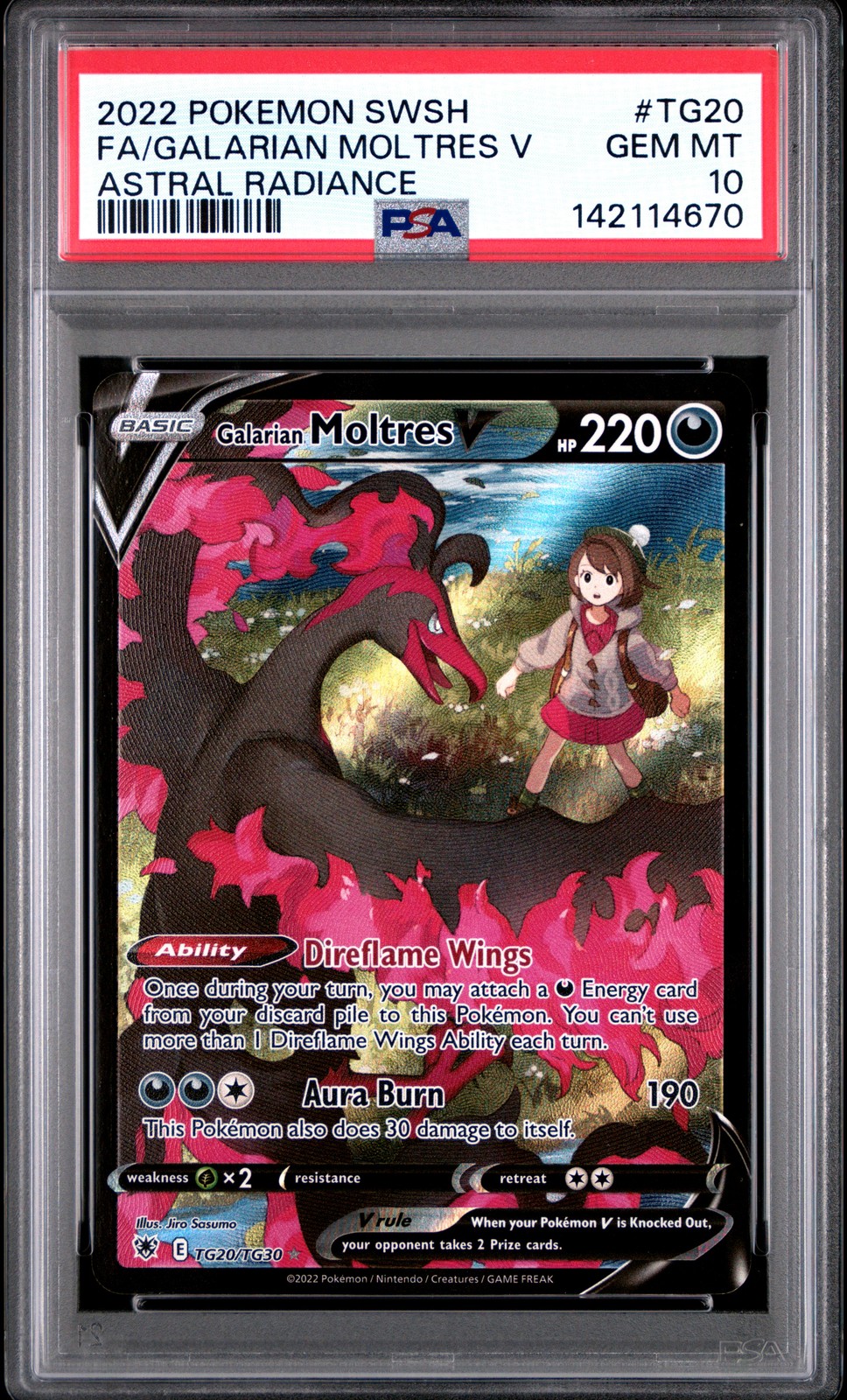 2022 Pokemon Astral Radiance Galarian Moltres V Full Art TG20 PSA 10 GEM MINT