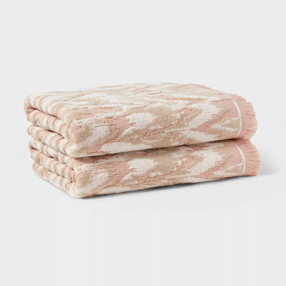 2pk Coastal Oversized Bath Towel Ephrussi - Threshold