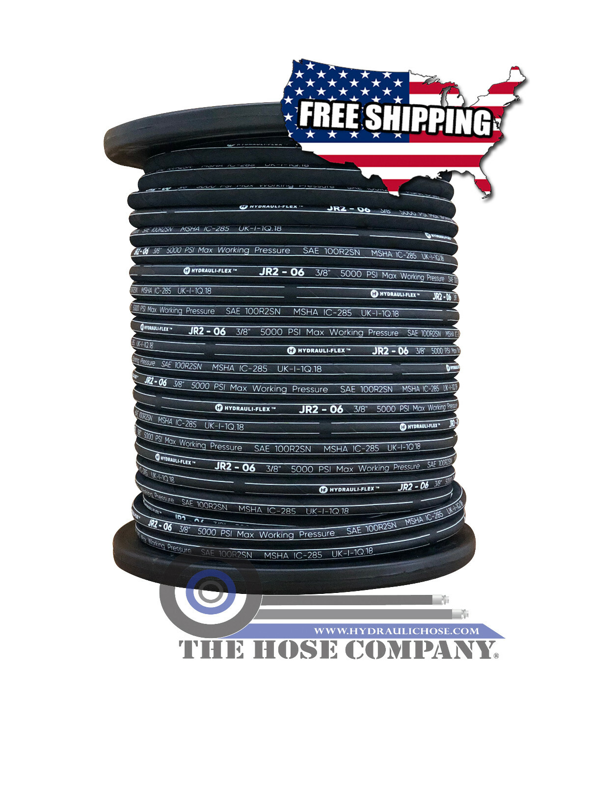 ** NEW Hydraulic Hose R2-06 REEL 3/8