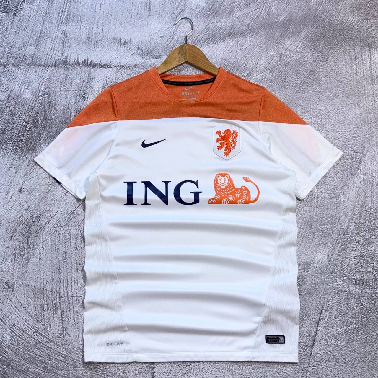 Nike Netherlands 2014 2015 Pre-Match Jersey White Orange Size L Holland KNVB