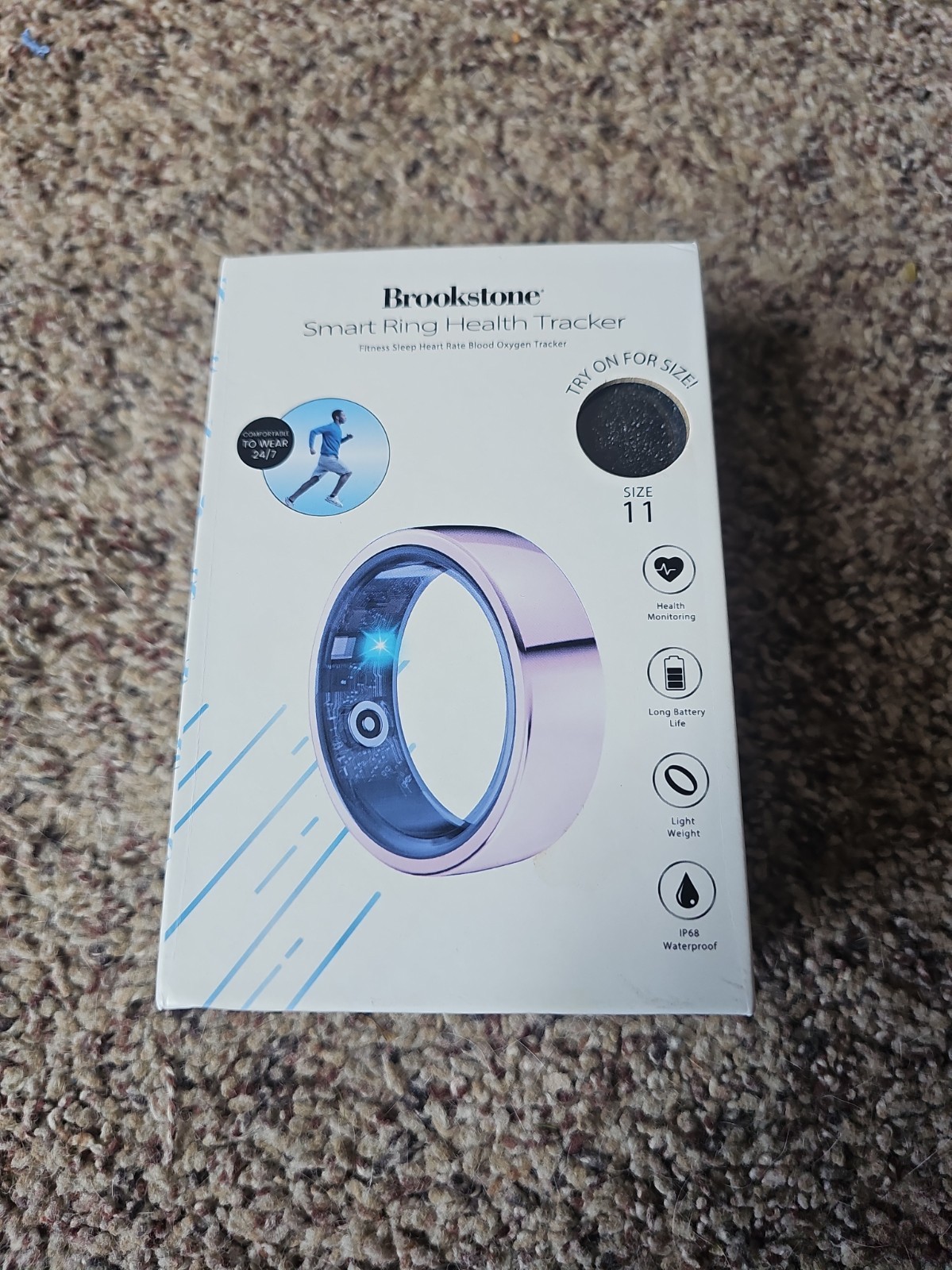 Brookstone Smart Ring Health Tracker  Size 11, Brand New