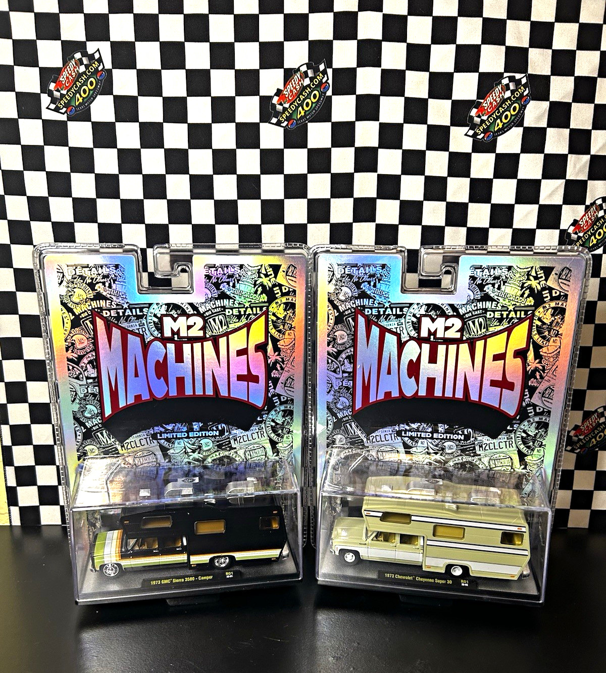 M2 Machines 1:64 1973 Chevrolet Cheyenne Super 30 Auto-Campers LE LOT OF TWO M2 Machines 1:64 1973 Chevrolet Cheyenne Super 30 Auto-Campers LE LOT OF TWO