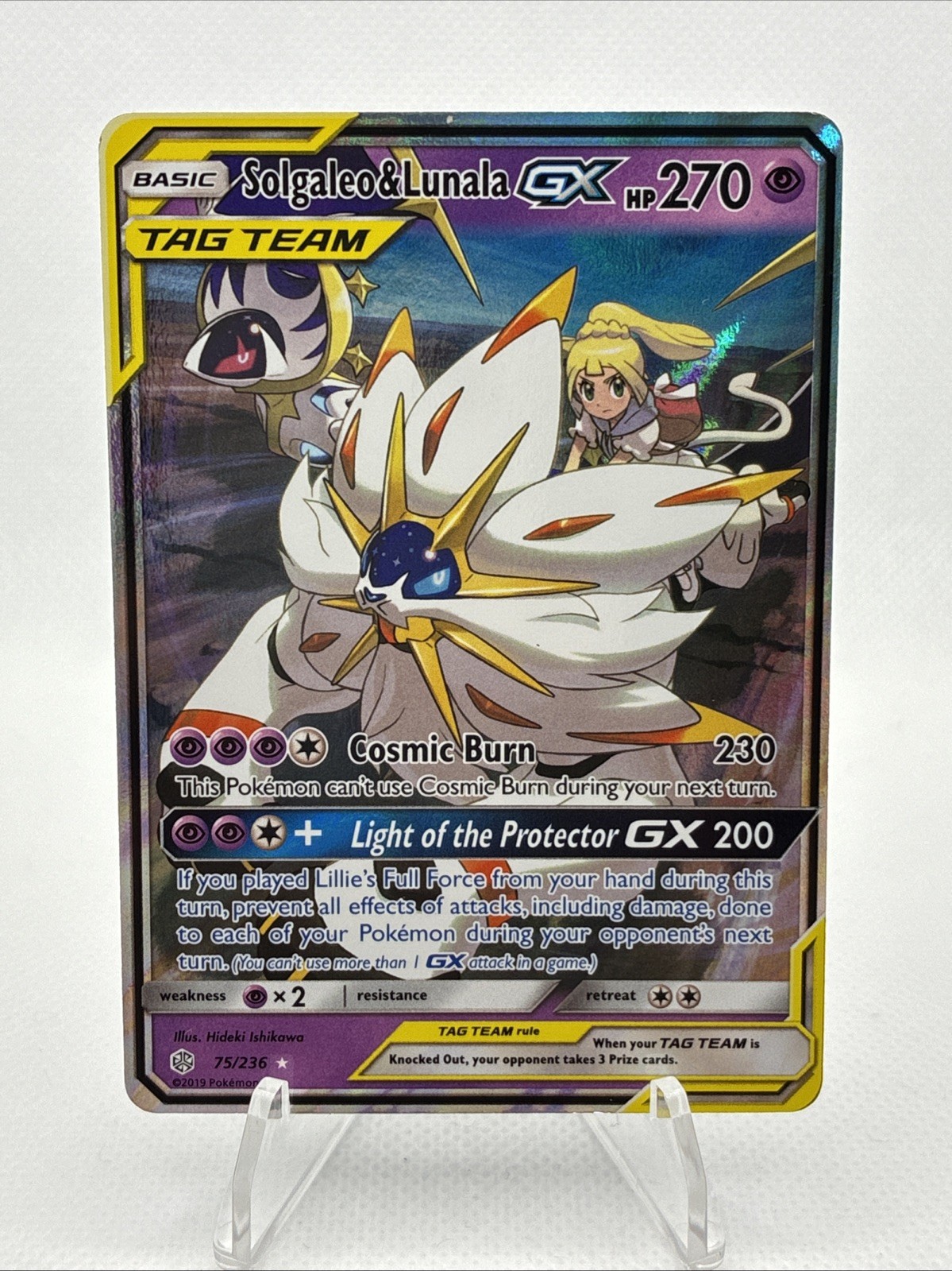 Solgaleo & Lunala GX 75/236 Cosmic Eclipse Ultra Rare Holo Pokemon Card Solgaleo & Lunala GX 75/236 Cosmic Eclipse Ultra Rare Holo Pokemon Card
