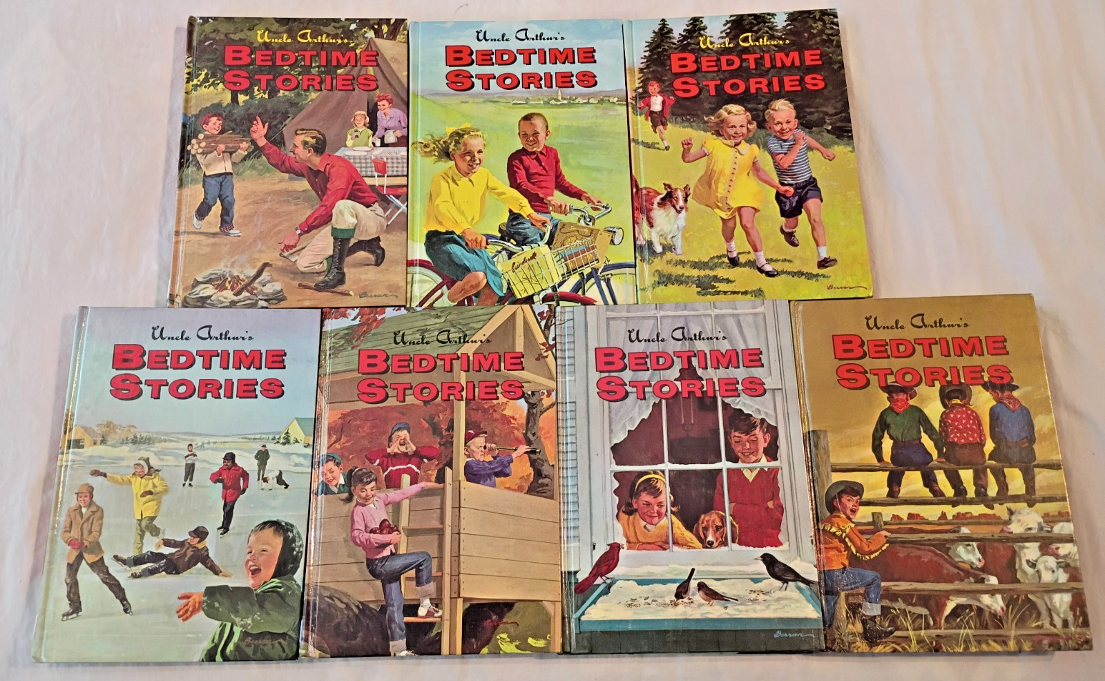 Lot of 7 Vintage 1966 67 68 Uncle Arthur\'s Bedtime Stories Volumes 14 Through 20