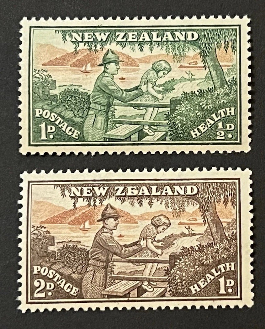 Travelstamps:1946 New Zealand Stamps Sc #B28-B29 Health/Soldier with Child MNH Travelstamps:1946 New Zealand Stamps Sc #B28-B29 Health/Soldier with Child MNH