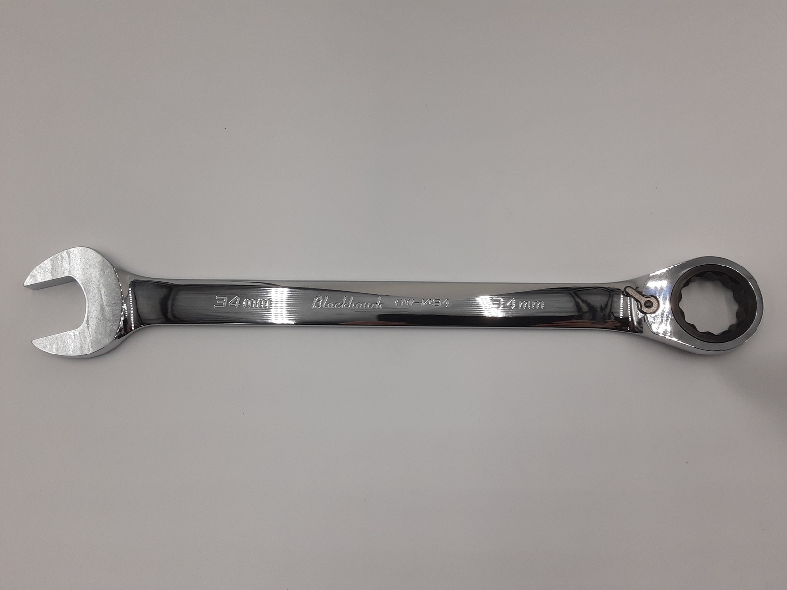Blackhawk BW-1484 Full Polish Combination Reversible Ratcheting Wrench - 34 mm -