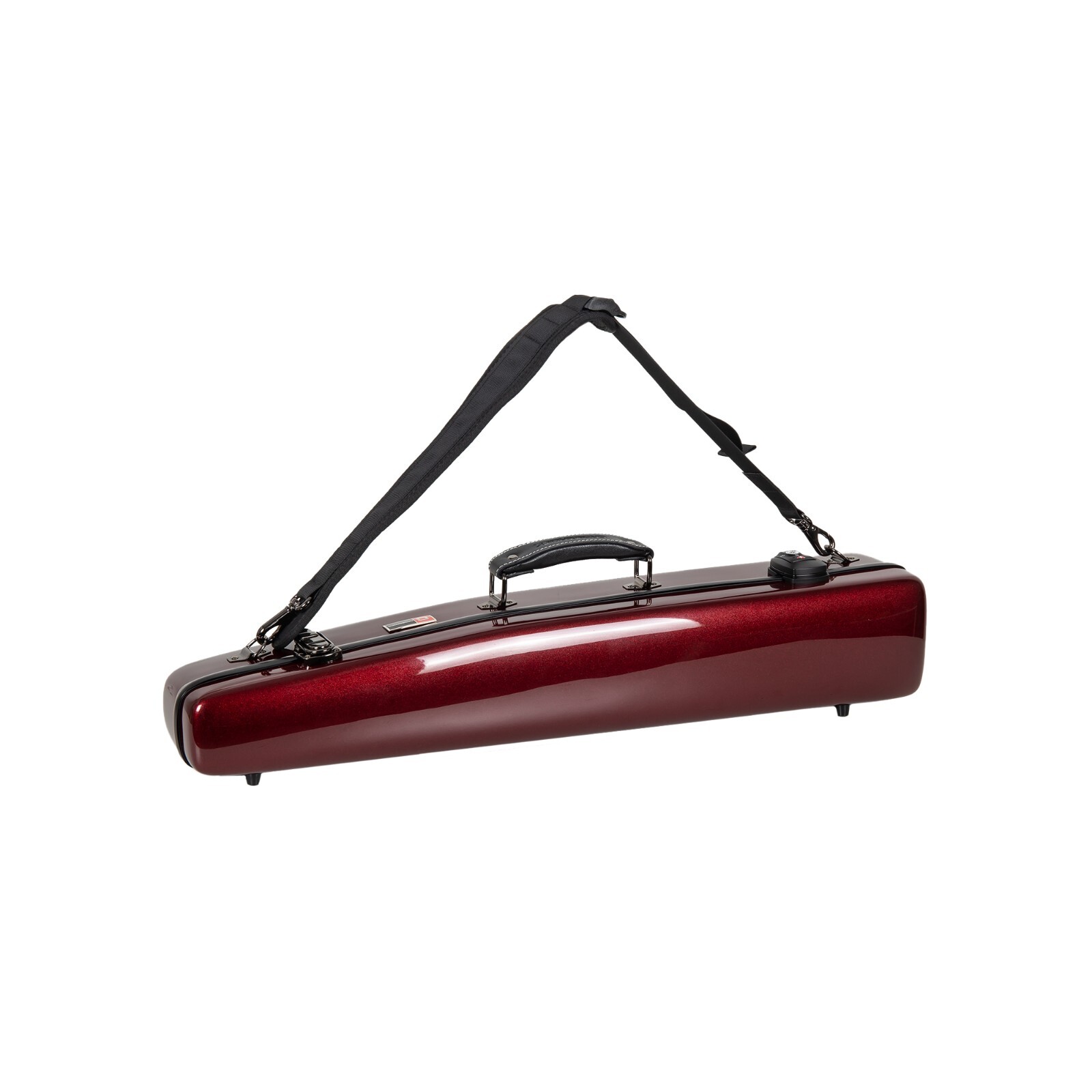Crossrock Straight Soprano Saxophone Case, Fiberglass Hardshell-TSA Lock-Red