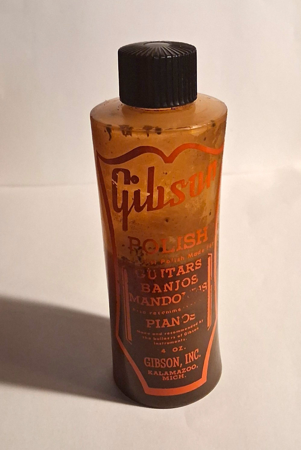 Vintage 1950s Gibson Guitar Polish Bottle Case Candy Kalamazoo Les Paul ES-335
