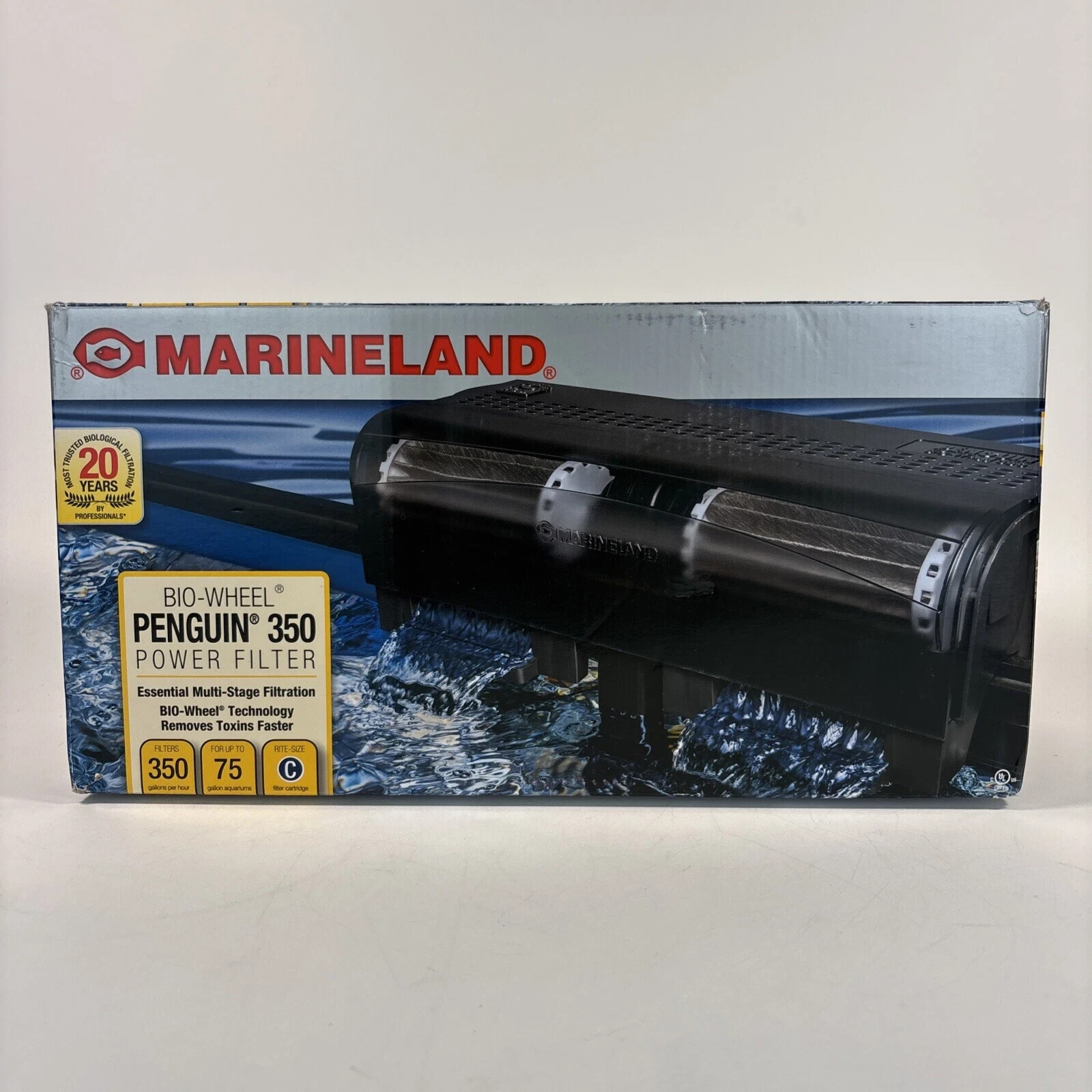 MARINELAND PENGUIN 350B BIO-WHEEL AQUARIUM POWER FILTER  Up To 75 Gallon Tanks