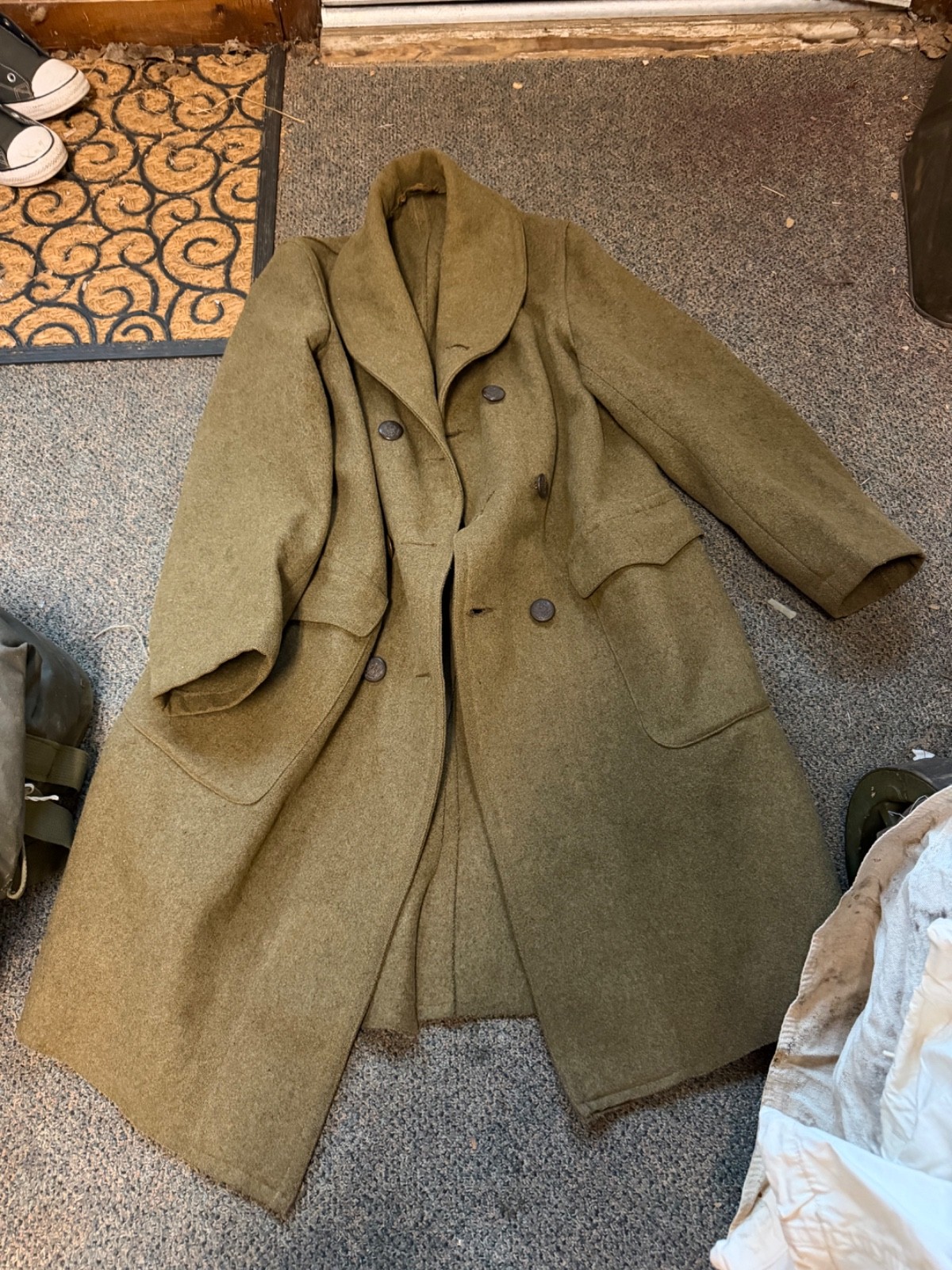 ORIGINAL WWI US ARMY WINTER PRIVATE PURCHASE M1917 GREATCOAT OVERCOAT- LARGE 44R ORIGINAL WWI US ARMY WINTER PRIVATE PURCHASE M1917 GREATCOAT OVERCOAT- LARGE 44R