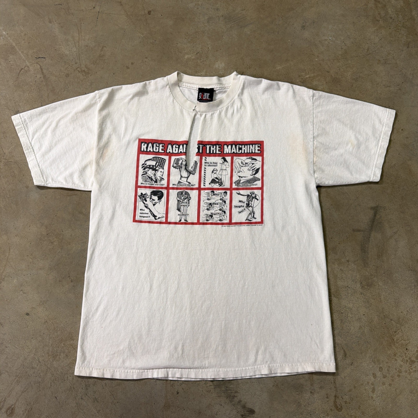 Vintage Rage Against The Machine Shirt Mens XL White 90s 1999 Album Covers Band Vintage Rage Against The Machine Shirt Mens XL White 90s 1999 Album Covers Band
