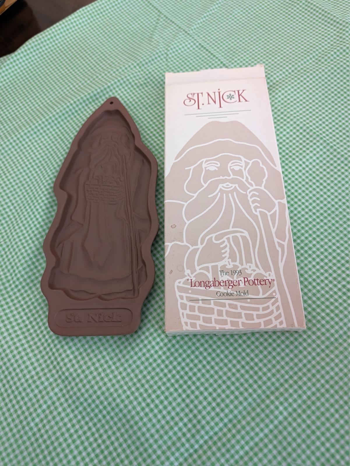 VTG Longaberger 1993 St. Nick Pottery Christmas Cookie Mold