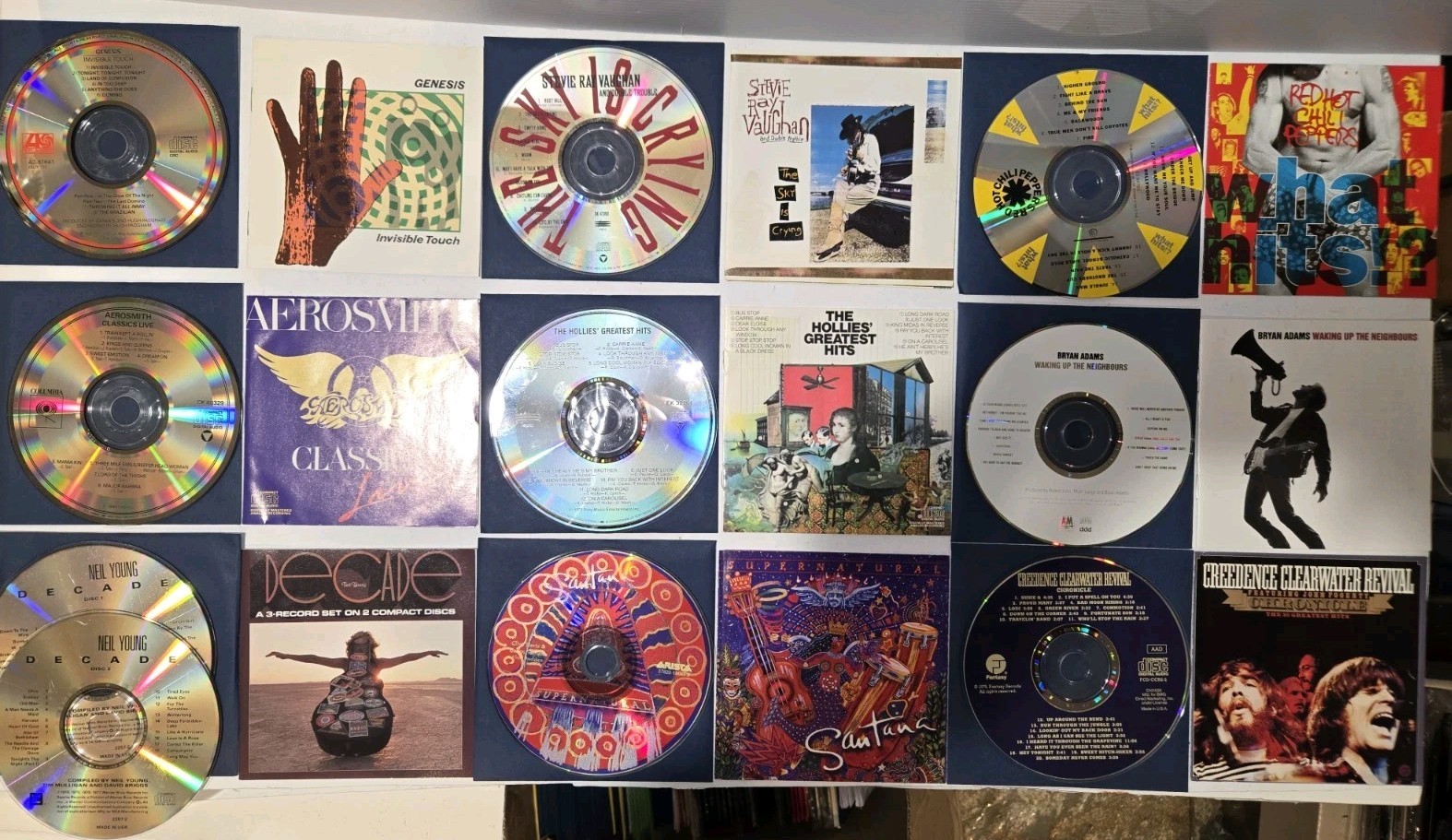 CLASSIC ROCK 9 CD LOT -  CCR, GENESIS, SANTANA, etc.- PLEASE READ DESCRIPTION