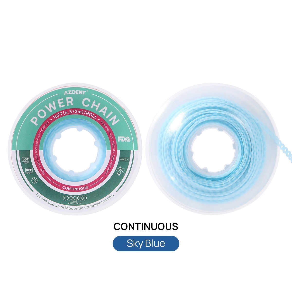 Dental Orthodontic Elastic Power Chain Rubber Braces Bands Continuous/Short/Long