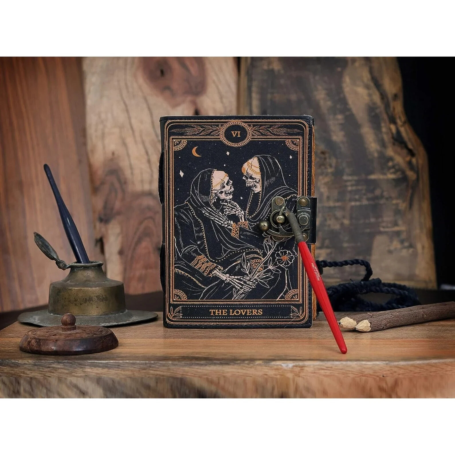 Vintage leather Journal The Lovers Book of Shadows Handmade Leather Journal.