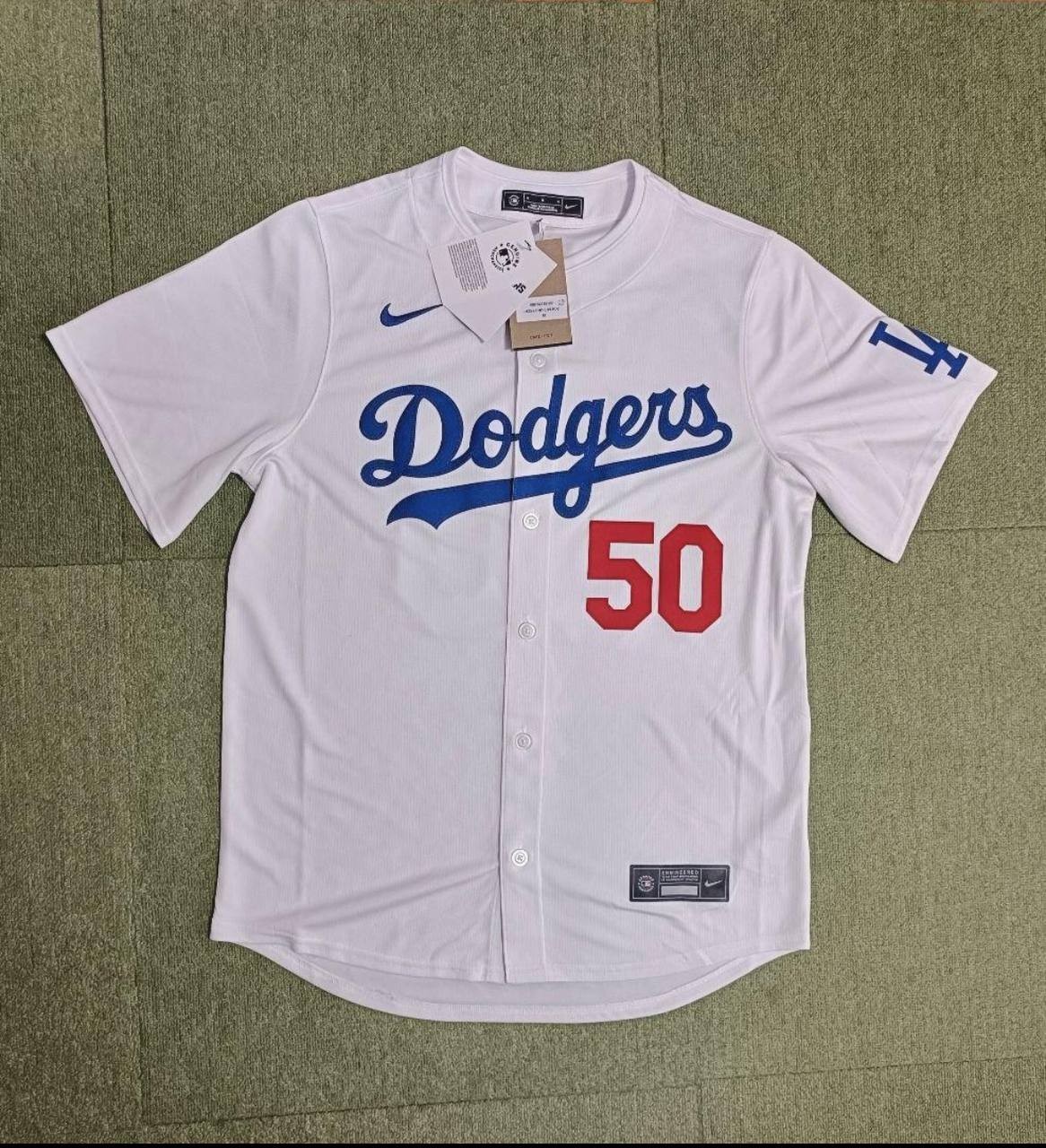 NWT Men\'s Los Angeles Dodgers Mookie Betts #50 Nike White Home Replica Jersey