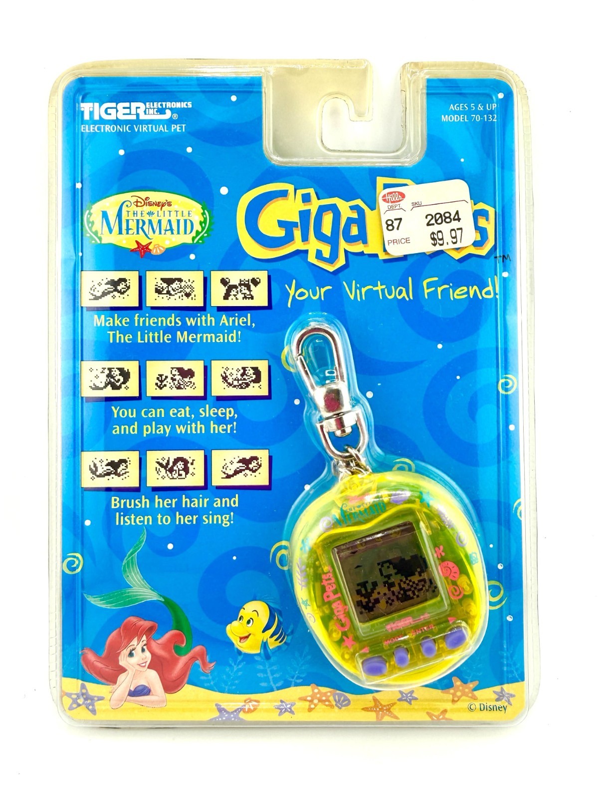 1997 Tiger Giga Pets Disney Little Mermaid Ariel Virtual Pet NEW SEALED Vintage