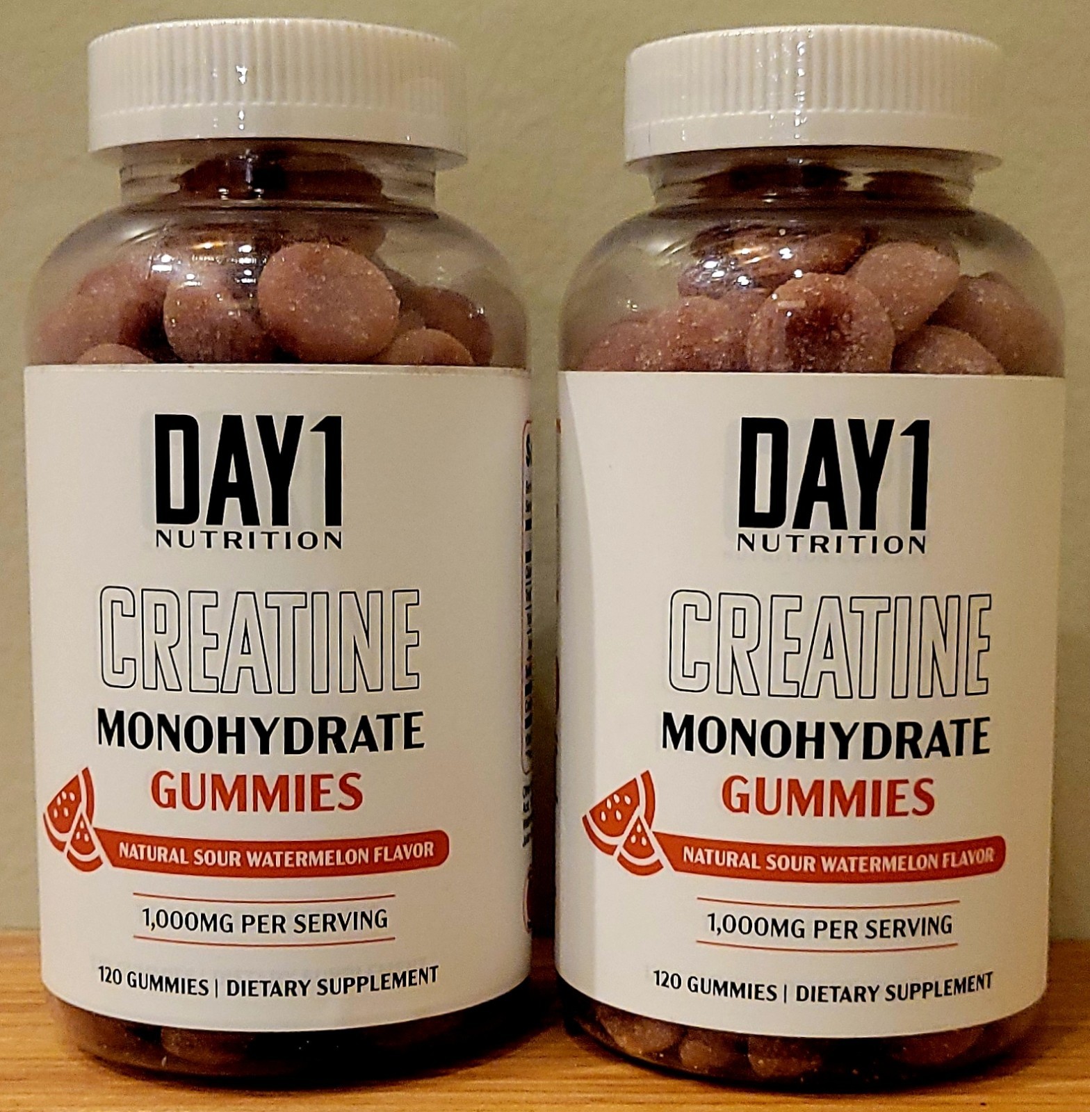 DAY1 Nutrition Creatine Monohydrate Gummies - 2 Pack - 120 ct Watermelon Flavor
