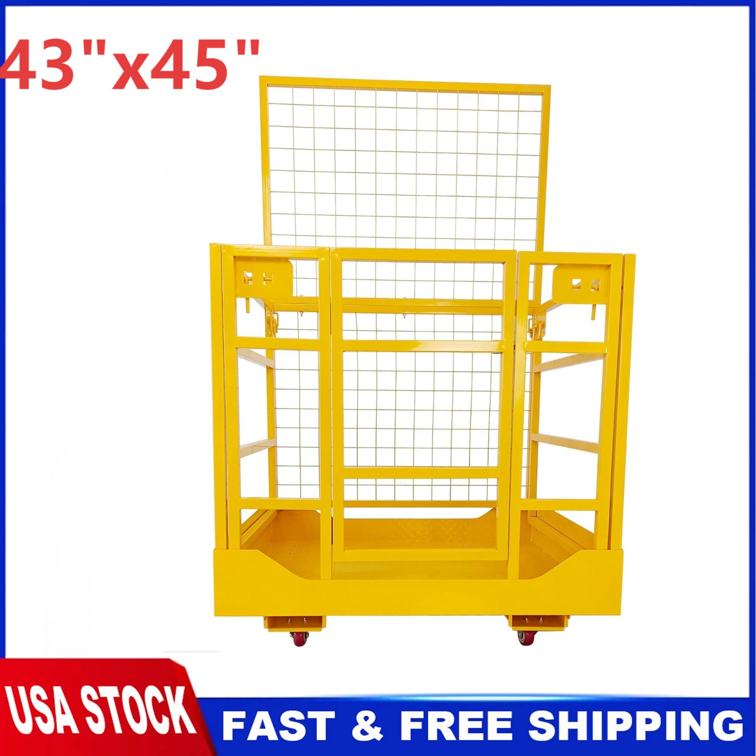 43 x45 in Forklift Man Basket Forklift Safety Cage 1800LB Forklift Work Platform