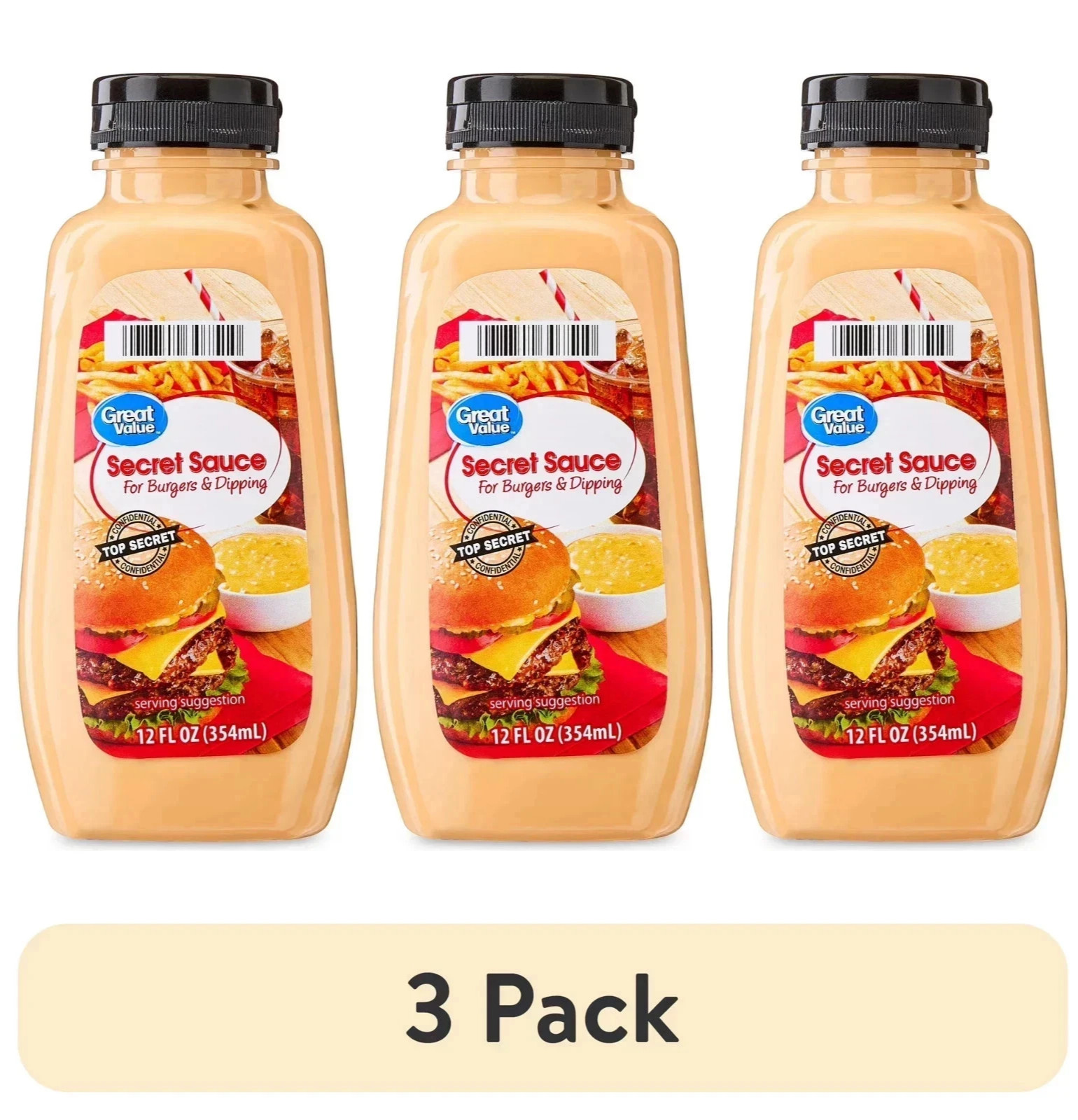 (3 pack) Great Value Secret Sauce for Burgers & Dipping, 12 fl oz Squeeze Bottle (3 pack) Great Value Secret Sauce for Burgers & Dipping, 12 fl oz Squeeze Bottle
