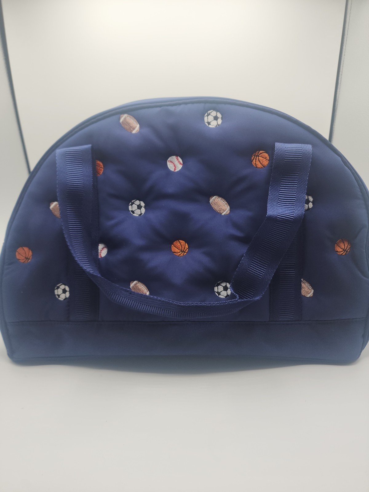 Pottery Barn Kids Mackenzie Puffer Sports Duffle Bag 18x9x12  Mono Michael New