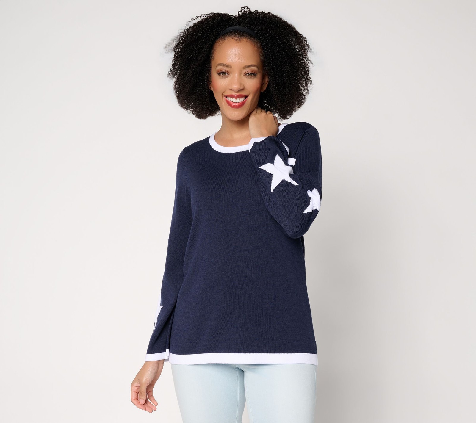 Belle by Kim Gravel Women\'s Top Sweater Sz M Make Your Multi-colored A726371