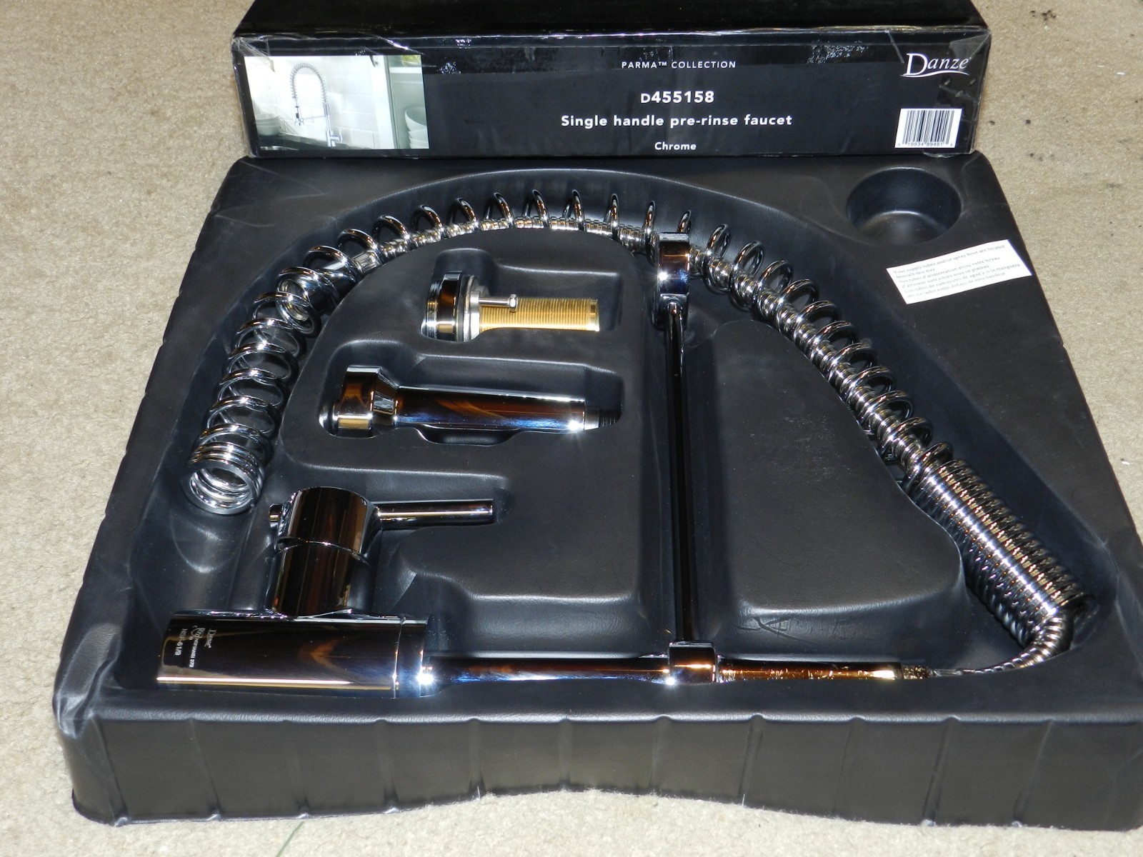 Danze Parma Single Handle Pre-Rinse Chrome Faucet D455158 NEW