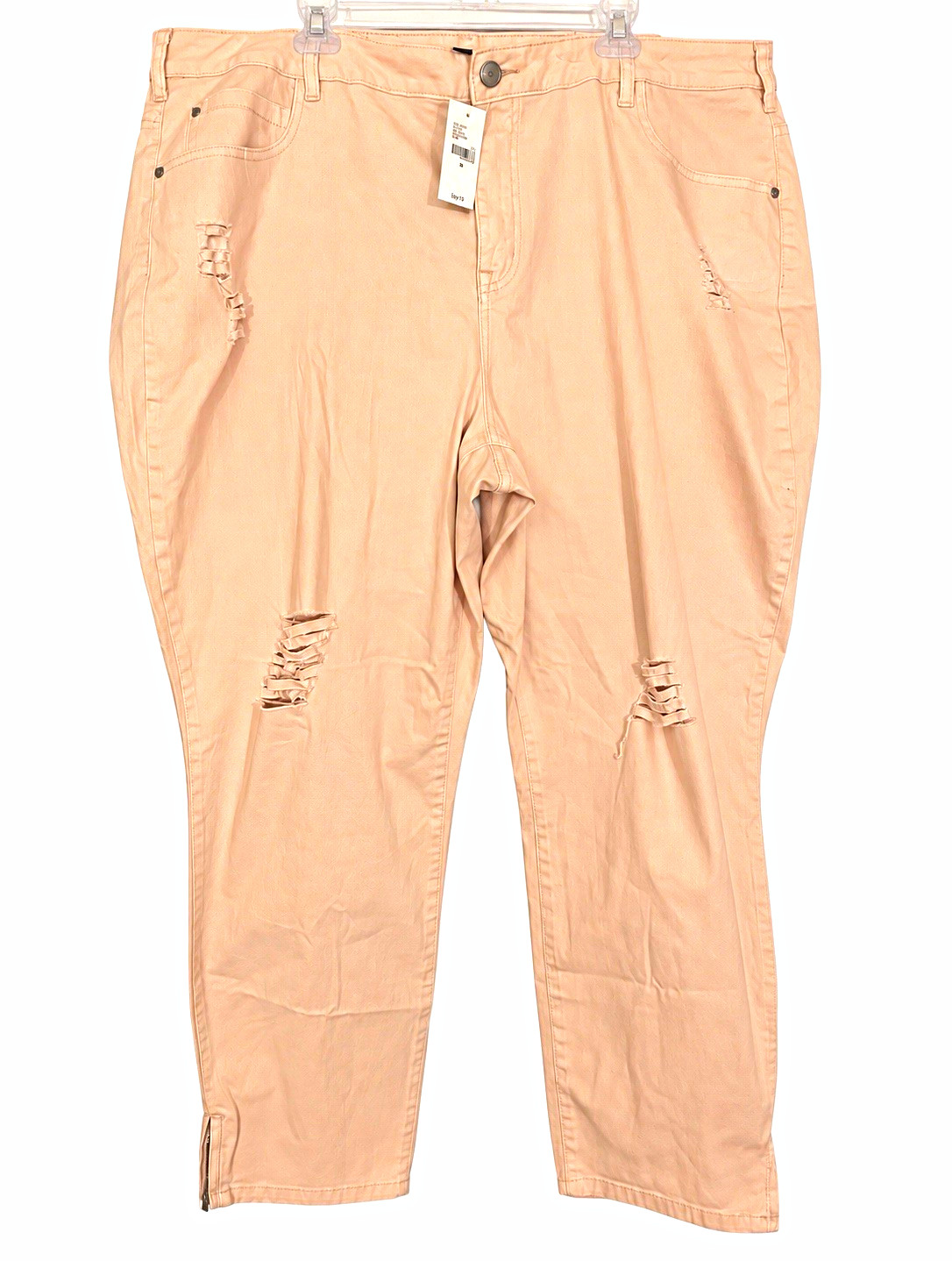 NWT Lane Bryant Size 26 Mid Rise Skinny Jeans Blush Pink Distressed NWT Lane Bryant Size 26 Mid Rise Skinny Jeans Blush Pink Distressed