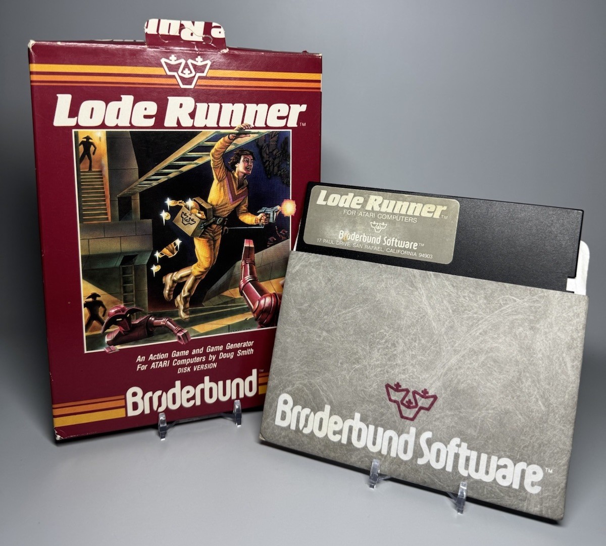 VTG 1983 Lode Runner Atari Computer Broderbund Software Big Box Disk Game - RARE VTG 1983 Lode Runner Atari Computer Broderbund Software Big Box Disk Game - RARE