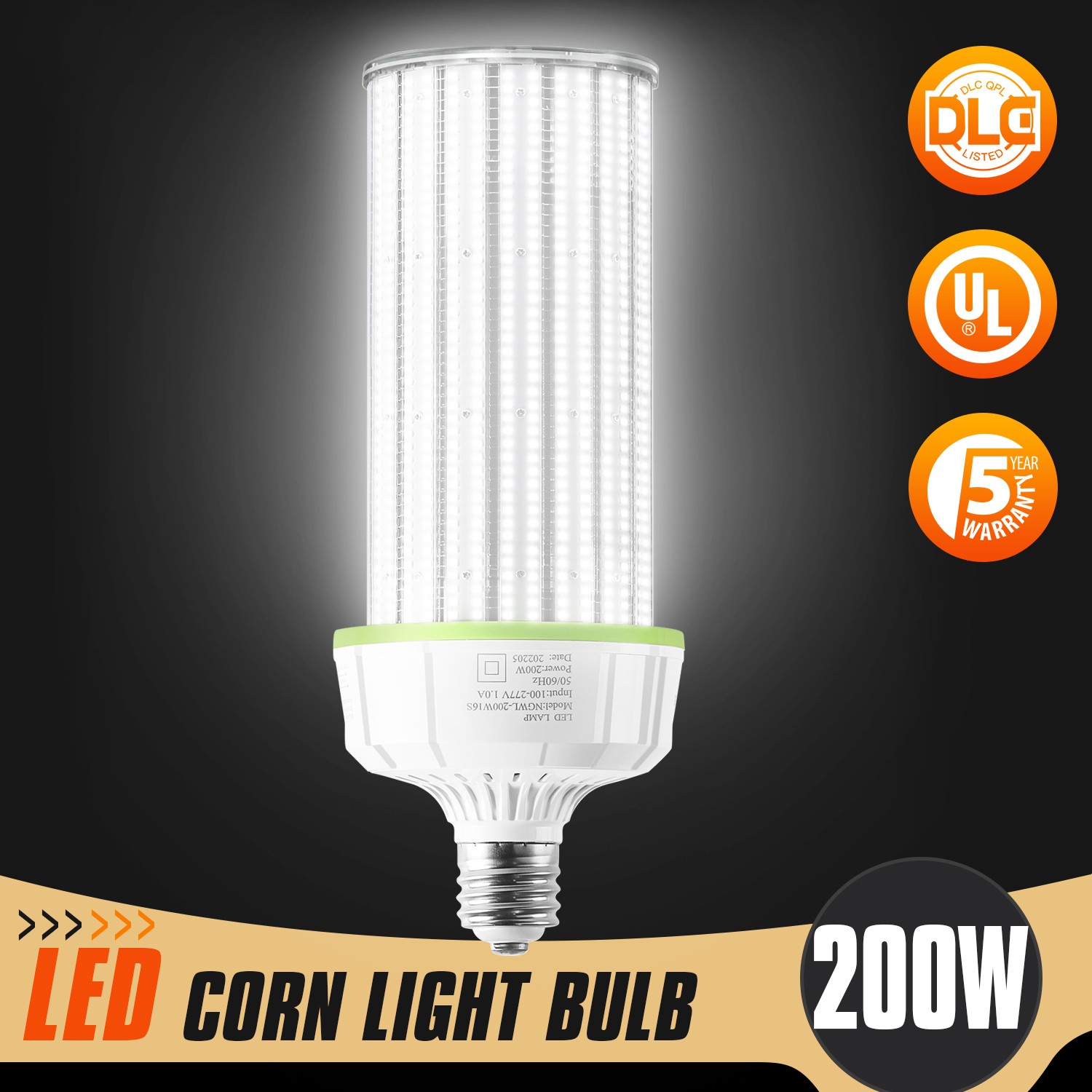 27000 Lumens 200W LED Corn Bulb Commercial 5000K COB Light Replace 800W HID/HPS